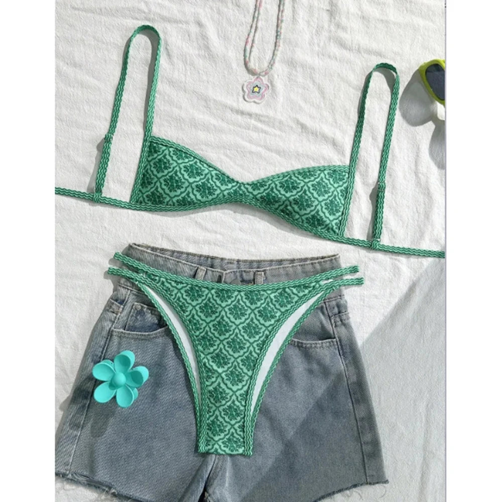 Floral Print High Leg Bikini