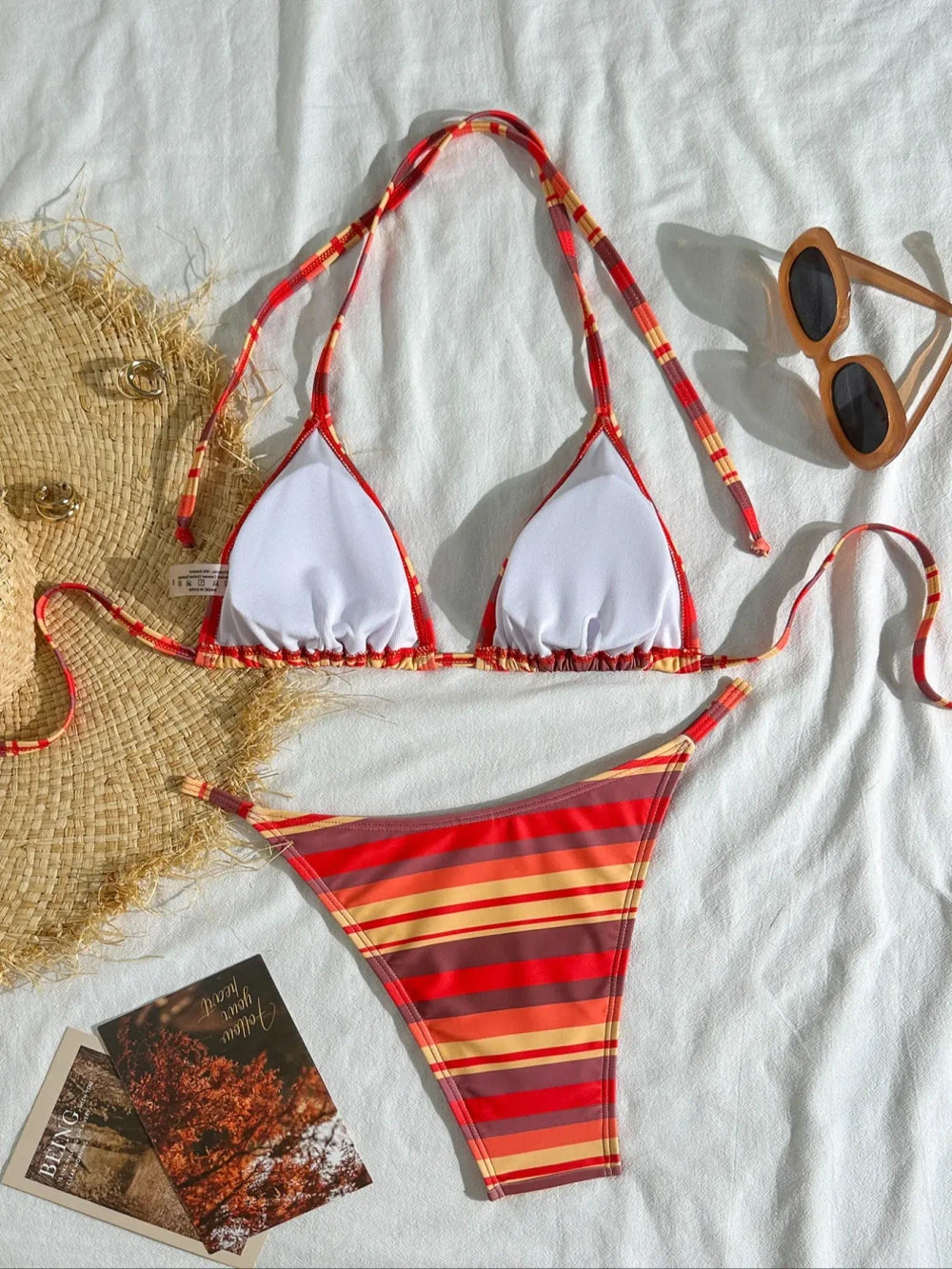 Sunset Striped Bikini Set